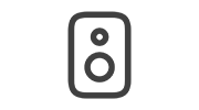 An icon depicting a speaker, indicating audio functionality.