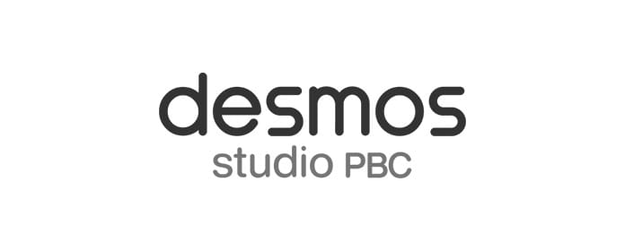 Desmos Studio PBC logo with a minimalistic font design.