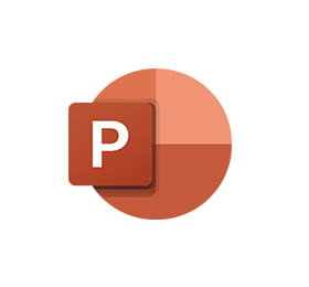  Image showing a P on a circular background, representing Microsoft PowerPoint, a widely-used presentation software.