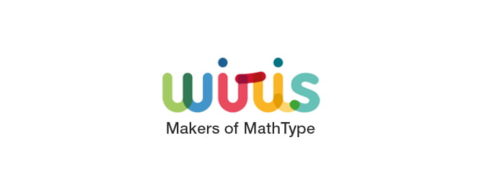 The Wiris logo featuring lowercase letters in varied colors and the tagline 'Makers of MathType'.
