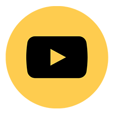 Logo YouTube en noir sur fond jaune