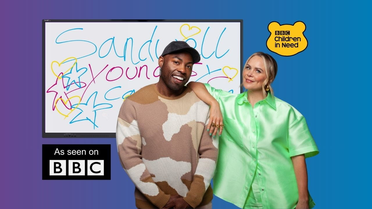 The hosts of BBC’s Children in Need in front of a SMART Board GX series. As seen on BBC.