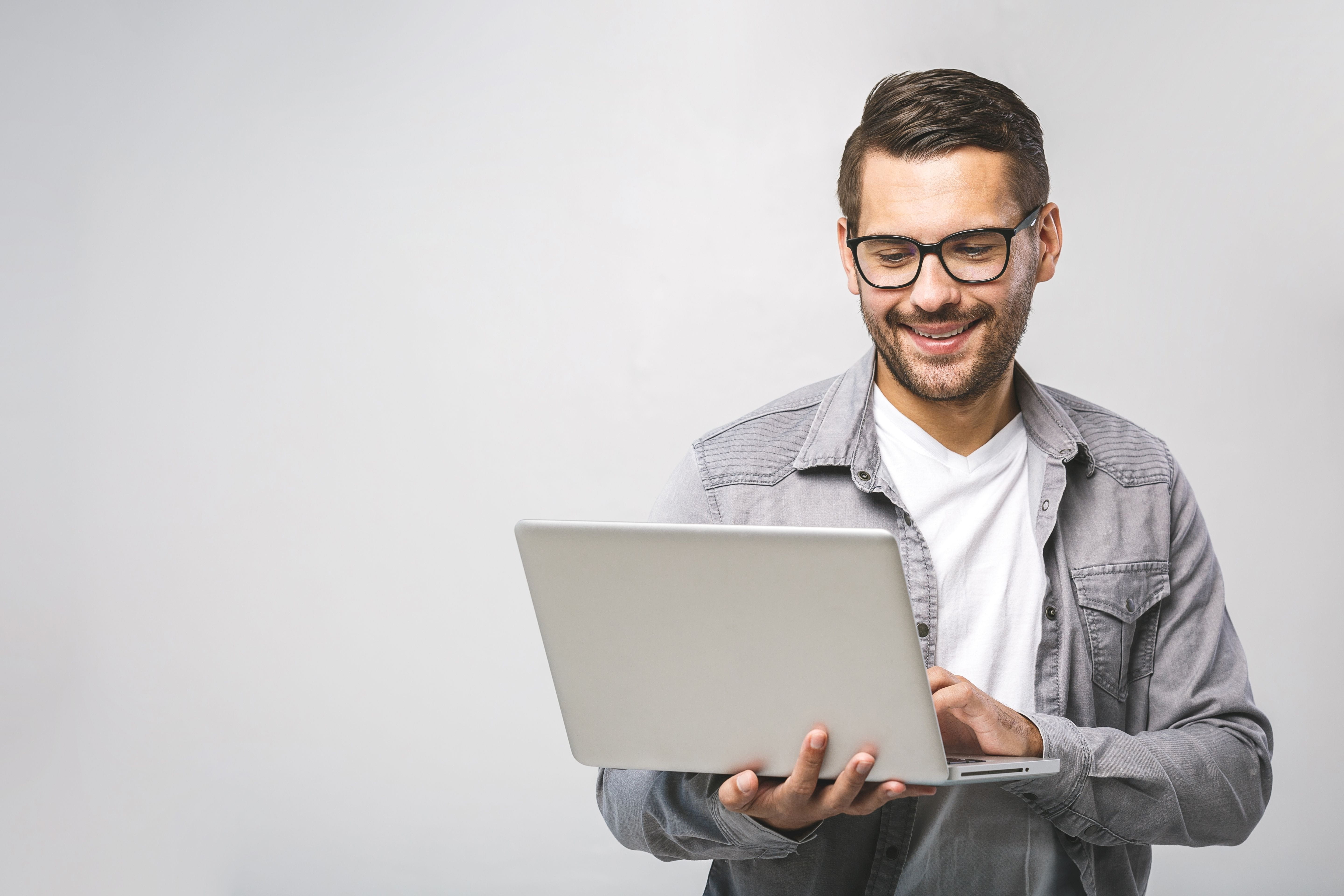 Man working on a laptop