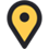 Lumio yellow location pin or map marker icon.