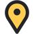 Lumio yellow location pin or map marker icon.