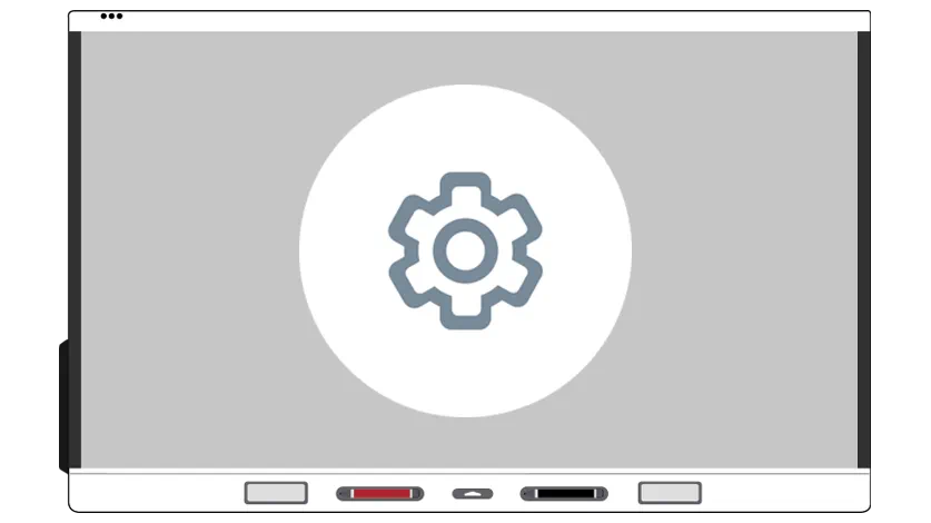 An icon representing the Settings feature, featuring a gear