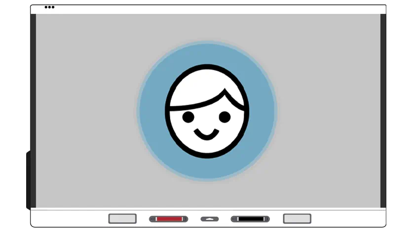 An image showing a face visible on the screen.