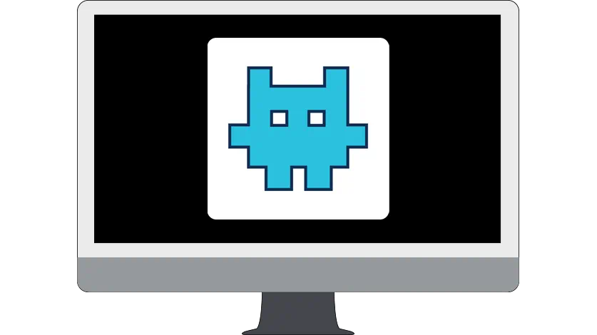 Computer monitor displaying a graphical interface for creating a game-based activity.