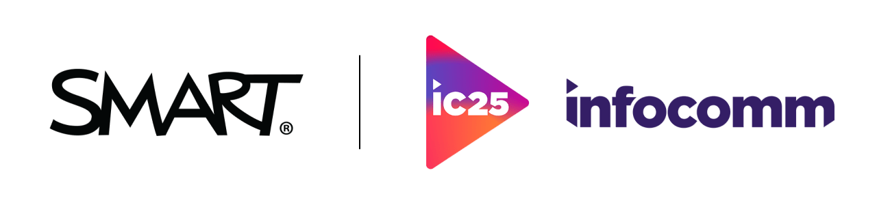 SMART Technologies and InfoComm 2025 logos side by side.