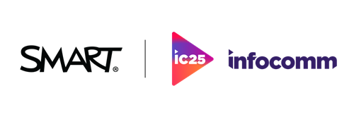 SMART Technologies and InfoComm 2025 logos side by side.