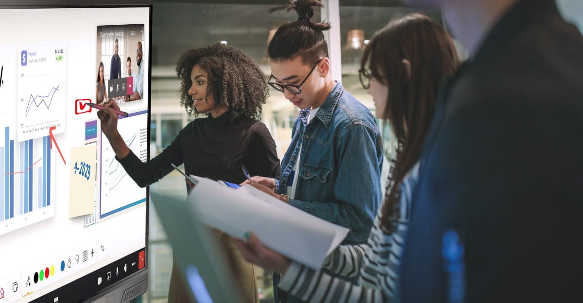 The Crestron Connected system on a SMART Board interactive display for business.
