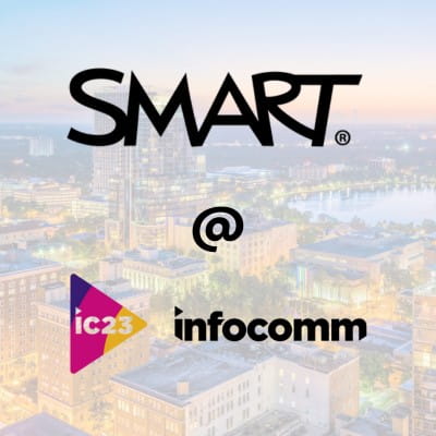 Image of the SMART business event logo with a background image beside it, featured at Infocomm 2023.