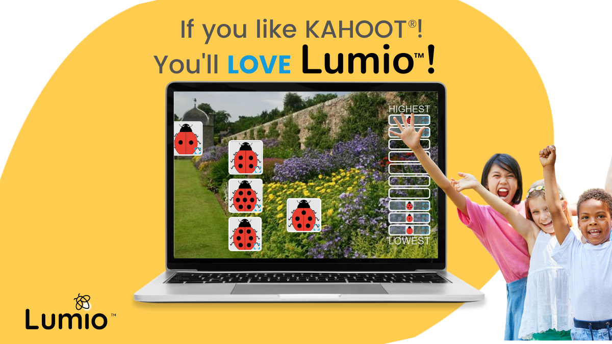 A laptop showing a Lumio activity
