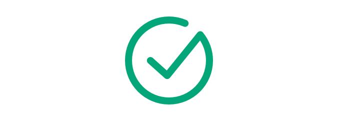 A simple green checkmark icon.