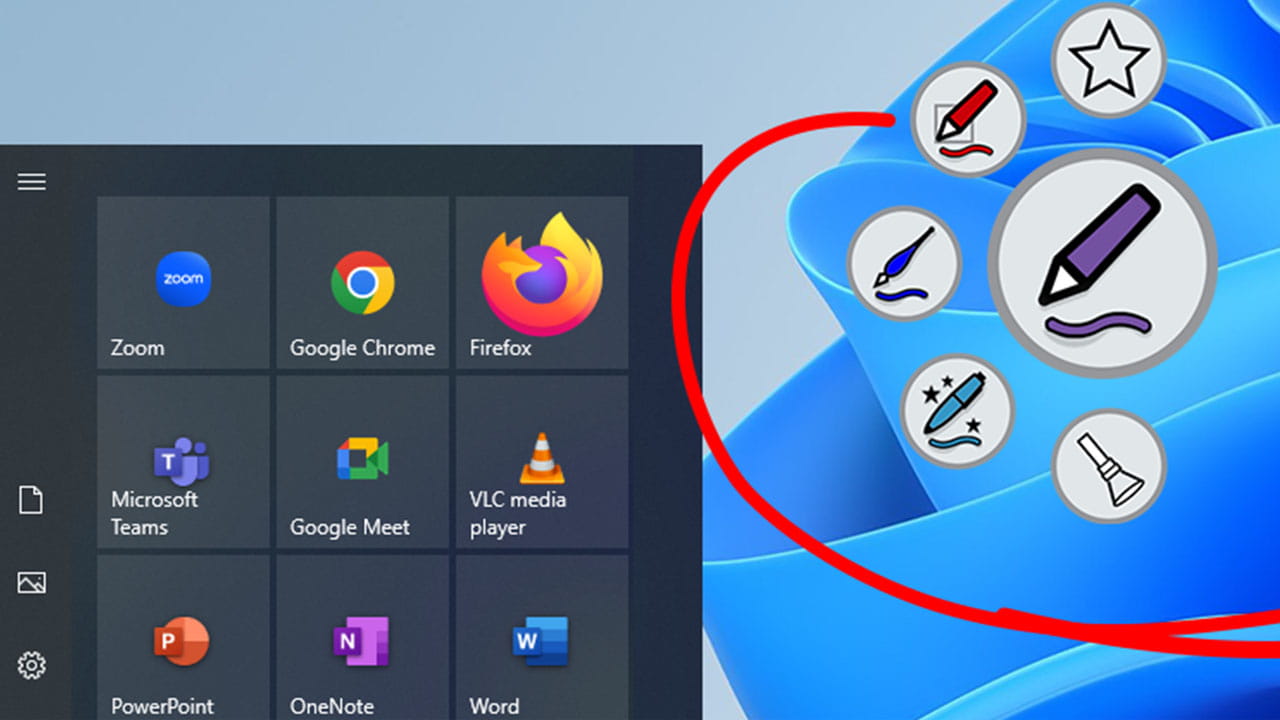 SMART Ink floating toolbar with drawing and annotation tools.