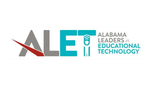ALET conference logo with a teal and gray design.