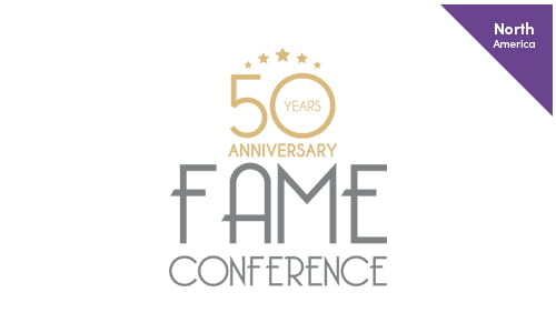 Image showcasing details for FAME Conference 2023, including the event dates (November 15 - 17, 2023) and venue (Orlando, FL).