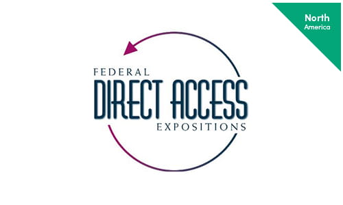 Promotional image displaying the Federal Direct Access Expositions logo, emphasizing the event's role in facilitating direct communication between federal agencies and industry partners.