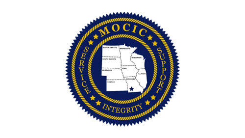 MOCIC seal logo with map of midwestern states and words Service, Integrity, Support.