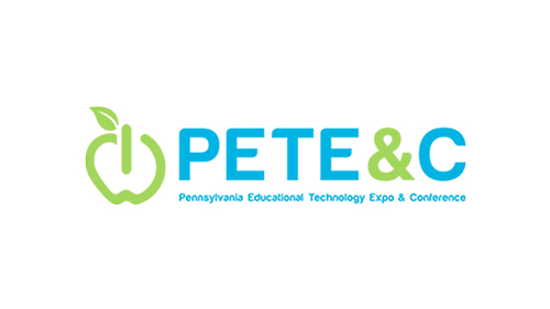 PETE&C event logo with green apple design, representing the Pennsylvania Educational Technology Expo & Conference.