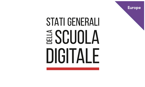 Logo for 'Stati Generali della Scuola Digitale' with black and red text on a white background, with a label 'Europe' in the top right corner.