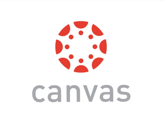 Logo of Canvas learning management system with a red spotted circle design.