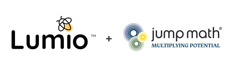Lumio and JUMP Math logos combined to represent their educational collaboration.