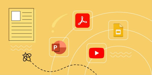 Lumio integration icons with educational platforms like PowerPoint and YouTube for seamless lesson planning.