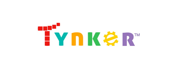 The Tynker logo composed of colorful letters and mechanical gears.