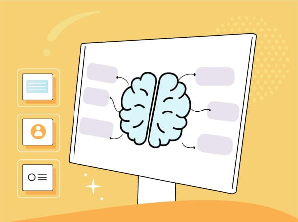 Visual depiction of a brain with adjacent outlined shapes and lines, symbolizing the use of graphic organizers in educational settings to enhance student learning and critical thinking.