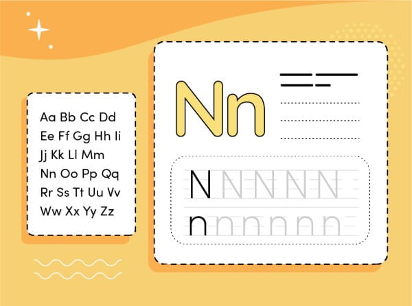 Image of a notepad with letters, representing Lumio's reading and writing tools that promote literacy and critical thinking skills.