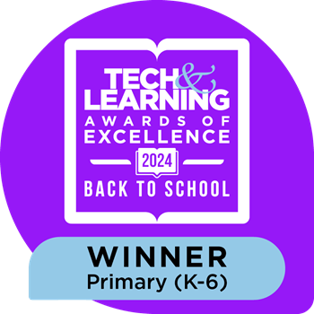 Tech & Learning Awards of Excellence 2024 Back to School badge, indicating the Primary (K-6) category winner.