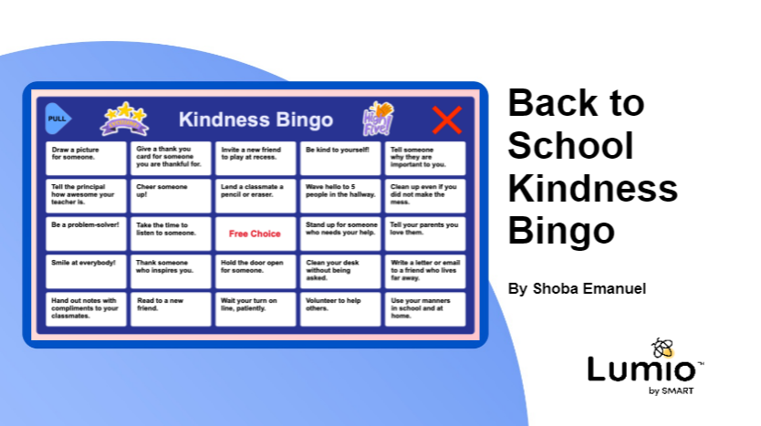 Lumio Back to school kindness bingo