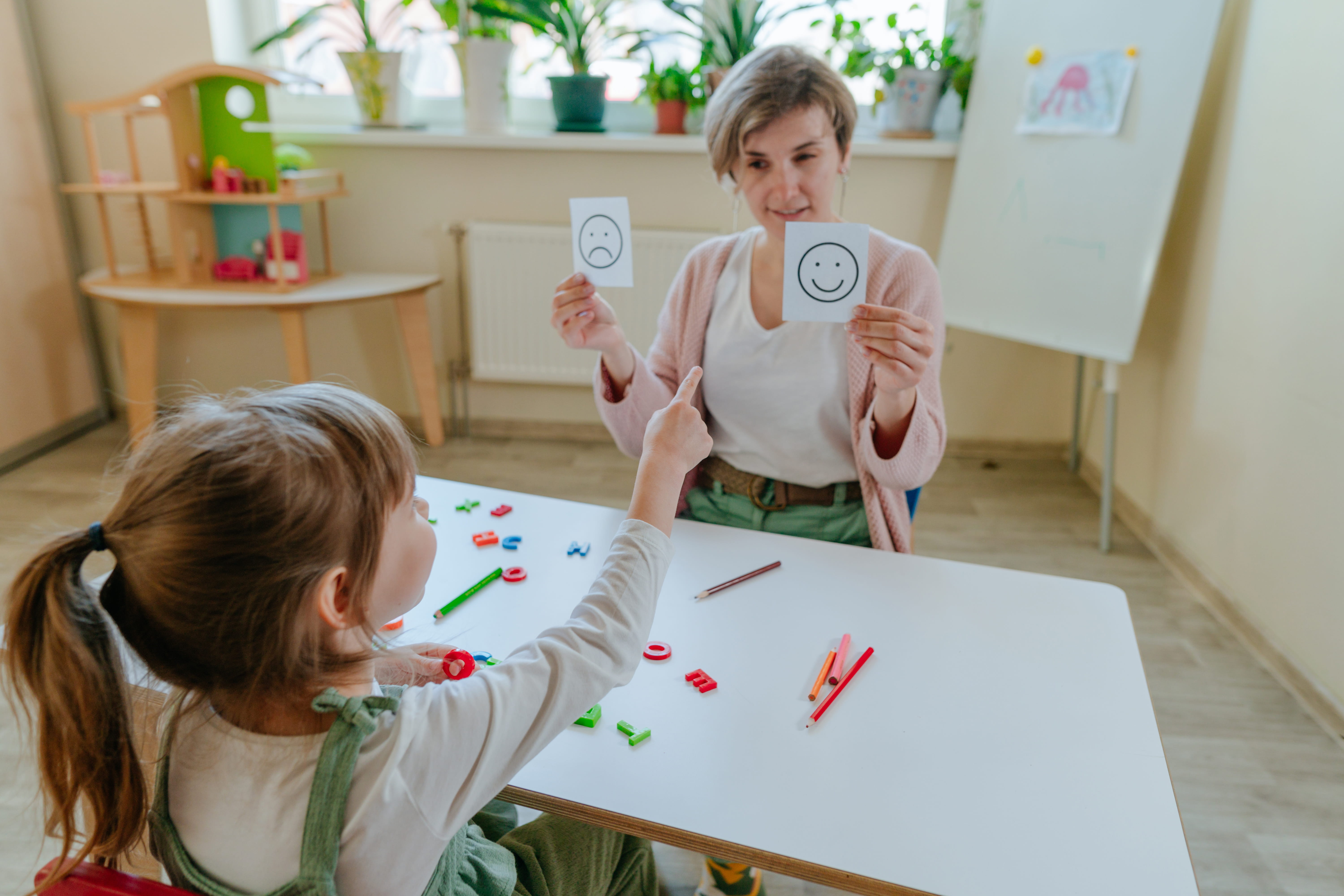 Teacher and student learning about emotions