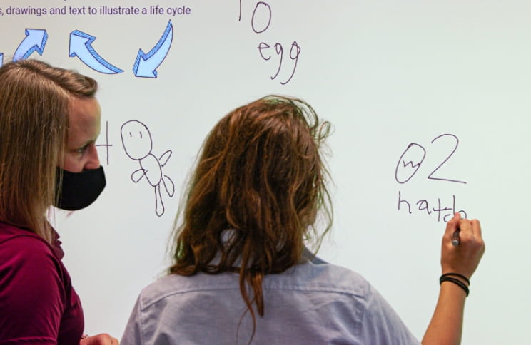 Student at SMART board