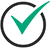 A small checkbox icon in a circular shape, with a checkmark inside representing a selected option.