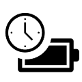 Icon of a battery and a clock