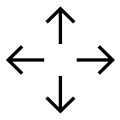 Icon of up, down, left, and right arrows