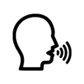 Icon representing someone speaking