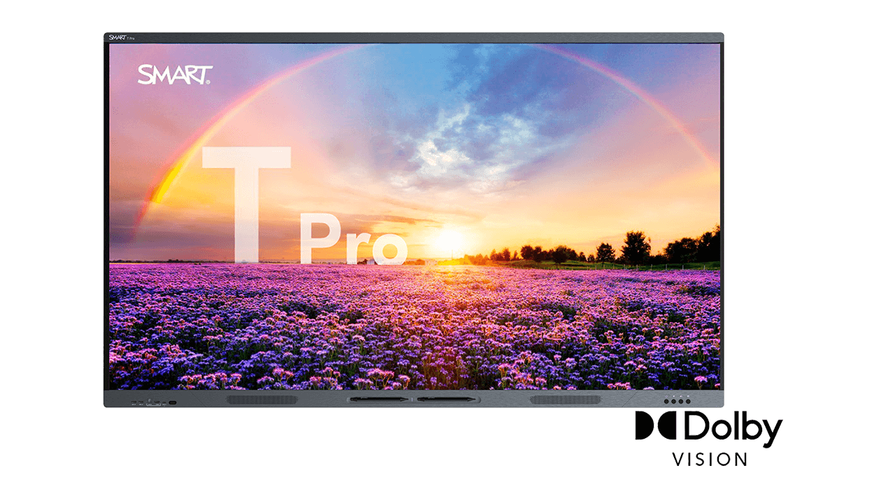 SMART Board T Pro series interactive display with Dolby Vision logo