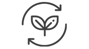Icon depicting a leaf within a power symbol, symbolizing energy efficiency.