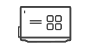 Icon depicting a SMART Board with easy-to-use iQ and SMART Ink, allowing for a hassle-free interactive experience.