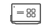 Icon depicting a SMART Board with easy-to-use iQ and SMART Ink, allowing for a hassle-free interactive experience.