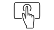 Icon depicting a hand touching a SMART Board, representing the opportunity to see the best of SMART in action in real-time.