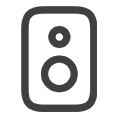 An icon depicting a speaker, indicating audio functionality.