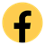 Logotipo de Facebook en negro sobre un fondo amarillo