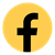 Logotipo de Facebook en negro sobre un fondo amarillo