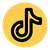 Schwarzes TikTok-Logo auf gelbem Hintergrund