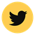 Logotipo de Twitter en negro sobre un fondo amarillo