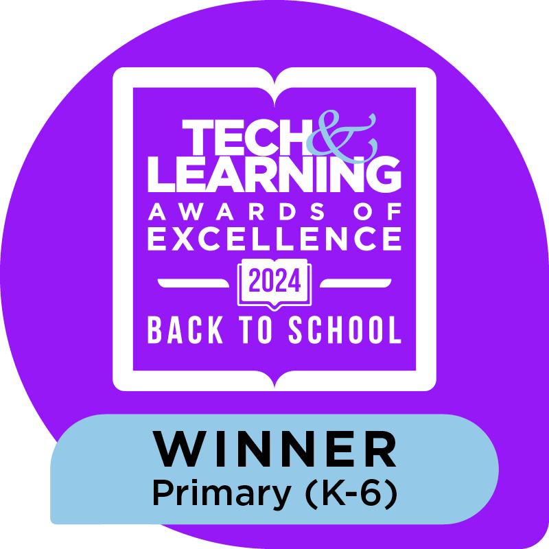 Tech & Learning Awards of Excellence 2024 Back to School badge, indicating the Primary (K-6) category winner.
